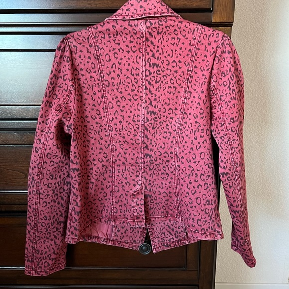 Wash Lab Jungle Denim Blazer -Size M Medium.  Red/Berry Color - Picture 9 of 13